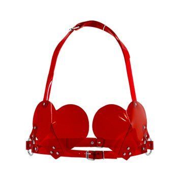 Ліф Серце Feral Feelings - Hearts Bra Red Trasparent &mdash; купити в інтим-бутику EroticToys
