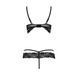 Комплект білизни Passion Exclusive SARIA SET OpenBra XXL/XXXL black, стрепи, відкритий ліф, стрінги в інтим-бутику EroticToys