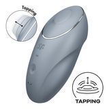 Вібростимулятор-пульсатор Satisfyer Tap & Climax 1 Bluegrey, ефект постукування пальцем, 2 мотори &mdash; купити в інтим-бутику EroticToys