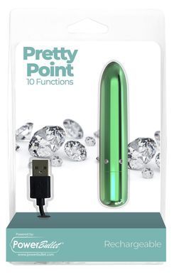 Віброкуля PowerBullet - Pretty Point Rechargeable Bullet Teal &mdash; купити в інтим-бутику EroticToys