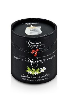 Масажна свічка Plaisirs Secrets White Tea (80 мл) подарункова упаковка, керамічний посуд &mdash; купити в інтим-бутику EroticToys