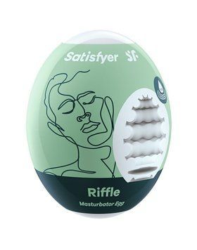 Самозмащувальний мастурбатор-яйце Satisfyer Masturbator Egg Riffle, одноразовий, не потребує змазки &mdash; купити в інтим-бутику EroticToys