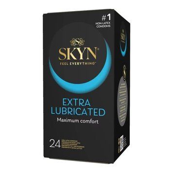 Безлатексні преміум-презервативи SKYN Extra Lubricated 24 шт, на 40&thinsp;% більше змазки &mdash; купити в інтим-бутику EroticToys