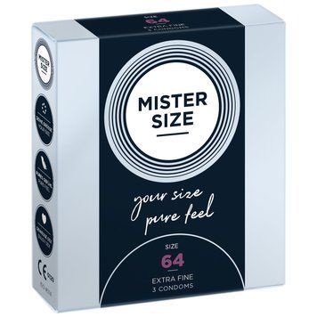 Презервативи Mister Size - pure feel - 64 (3 condoms), товщина 0,05 мм &mdash; купити в інтим-бутику EroticToys