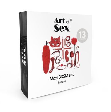 Набір BDSM Art Of Sex &ndash; Maxi BDSM Set Leather, 13 предметів, чорний, натуральна шкіра &mdash; купити в інтим-бутику EroticToys