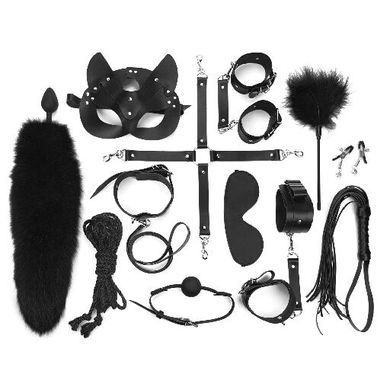 Набір BDSM Art Of Sex &ndash; Maxi BDSM Set Leather, 13 предметів, чорний, натуральна шкіра &mdash; купити в інтим-бутику EroticToys