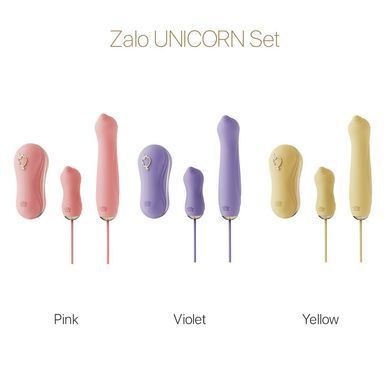 Набір 3в1 Zalo &ndash; UNICORN Set Pink, віброяйце, пульсатор, вакуумний стимулятор &mdash; купити в інтим-бутику EroticToys
