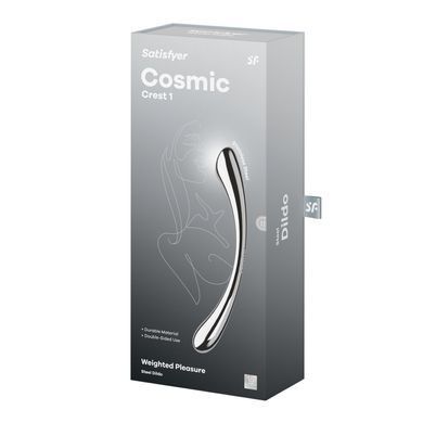 Металевий дилдо Satisfyer Cosmic Crest 1, двосторонній, можна нагрівати й охолоджувати &mdash; купити в інтим-бутику EroticToys