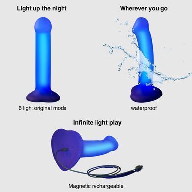 Замовити анонімно: Дилдо, що світиться Strap-On-Me Glow-LED Dildo Purple - M Дилдо, що світиться Strap-On-Me Glow-LED Dildo Purple - M — купити в інтим-бутику EroticToys