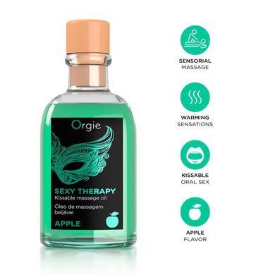 Набір для масажу Orgie &ndash; Sexy Therapy Apple (100 мл), їстівна розігрівальна олія + пір&rsquo;їнка &mdash; купити в інтим-бутику EroticToys