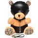 Плюшевий ведмедик HOODED Teddy Bear БДСМ у шкіряному капюшоні з повідцем, 23x16x12 см в інтим-бутику EroticToys