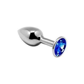 Металева анальна пробка з кристалом Alive Mini Metal Butt Plug Blue S &mdash; купити в інтим-бутику EroticToys