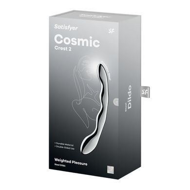 Металевий дилдо Satisfyer Cosmic Crest 2, двосторонній, можна нагрівати й охолоджувати &mdash; купити в інтим-бутику EroticToys