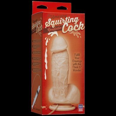 Фалоімітатор, що кінчає Doc Johnson The Amazing Squirting Realistic Cock, ПВХ, діаметр 5,1см &mdash; купити в інтим-бутику EroticToys