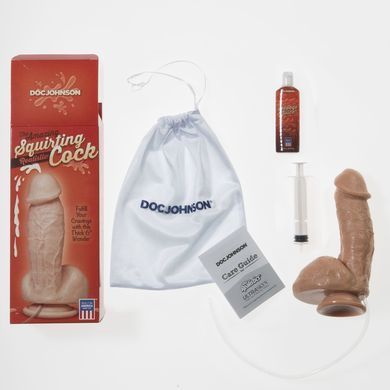 Фалоімітатор, що кінчає Doc Johnson The Amazing Squirting Realistic Cock, ПВХ, діаметр 5,1см &mdash; купити в інтим-бутику EroticToys