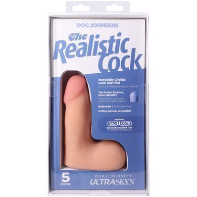 Фалоімітатор Doc Johnson The Realistic Cock ULTRASKYN - 5" with Balls Vanilla (надрив паковання!!!) &mdash; купити в інтим-бутику EroticToys
