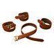 Набір фіксаторів для рук та ніг LOCKINK Hogtie Set, коричневий, ремені з натуральної шкіри в інтим-бутику EroticToys