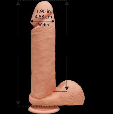 Фалоімітатор Doc Johnson The D - Perfect D - 8 Inch With Balls - ULTRASKYN, діаметр 5,1 см &mdash; купити в інтим-бутику EroticToys