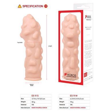 Насадка на член Kokos Extreme Sleeve ES.11 розмір M, потовщувальна, стимулюючий рельєф &mdash; купити в інтим-бутику EroticToys