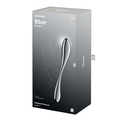 Металевий дилдо Satisfyer Star Force 3, двосторонній, можна нагрівати та охолоджувати, дуже важкий &mdash; купити в інтим-бутику EroticToys