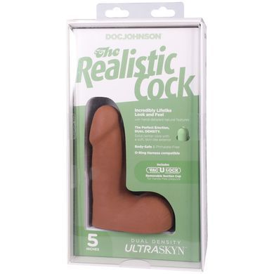 Фалоімітатор Doc Johnson The Realistic Cock ULTRASKYN - 5 Inch with Balls Caramel &mdash; купити в інтим-бутику EroticToys