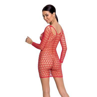 Бодістокінг-сукня з глибоким коміром Passion BS093 red, довгі рукави &mdash; купити в інтим-бутику EroticToys
