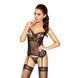 Корсет з пажами Passion HELLEN CORSET S/M, black, трусики, напівпрозорий в інтим-бутику EroticToys