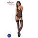 Корсет із пажами, трусики з ажурним декором та відкритим кроком Passion URSULA CORSET L/XL, black в інтим-бутику EroticToys
