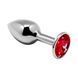 Металева анальна пробка з кристалом Alive Mini Metal Butt Plug Red L в інтим-бутику EroticToys
