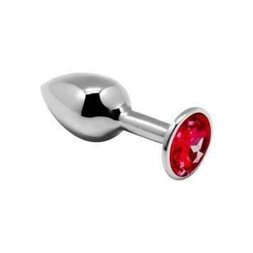 Металева анальна пробка з кристалом Alive Mini Metal Butt Plug Red M &mdash; купити в інтим-бутику EroticToys