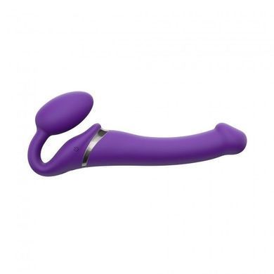 Безремінний страпон з вібрацією Strap-On-Me Vibrating Violet M, діаметр 3,8 см, пульт ДК, регульований &mdash; купити в інтим-бутику EroticToys