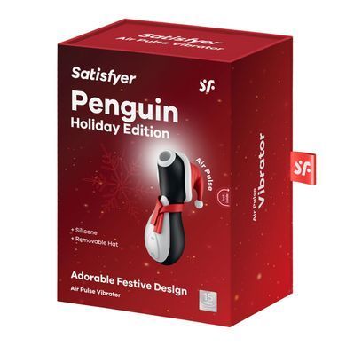 Вакуумний кліторальний стимулятор Satisfyer Penguin Holiday Edition, у шапочці та шарфі &mdash; купити в інтим-бутику EroticToys
