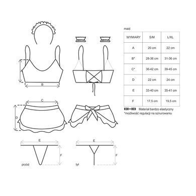 Атласний еротичний костюм покоївки Obsessive Maid set S/M, black, 5 предметів &mdash; купити в інтим-бутику EroticToys