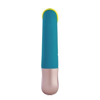 Мінівібратор-кролик зі стимулювальною стрічкою Fun Factory AMORINO petrol/neon yellow, стрічка знімна &mdash; купити в інтим-бутику EroticToys