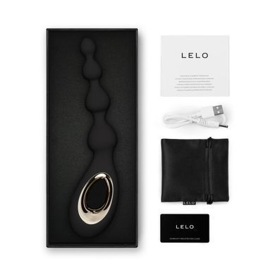 Анальне намисто з вібрацією LELO Soraya Beads Black, різний діаметр намистин, 8 режимів &mdash; купити в інтим-бутику EroticToys