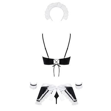 Атласний еротичний костюм покоївки Obsessive Maid set S/M, black, 5 предметів &mdash; купити в інтим-бутику EroticToys