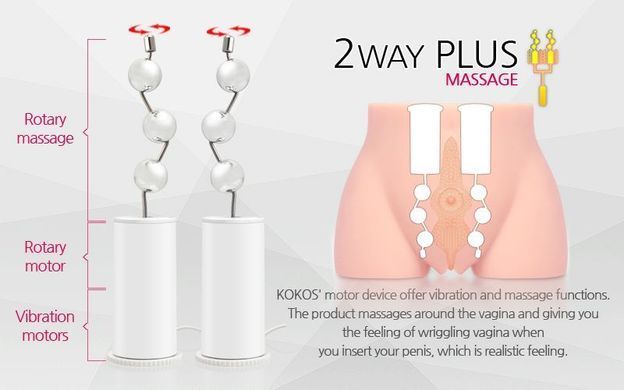 Мастурбатор-півторс Kokos Cherry 2WayPlus з вібрацією і масажем, два входи: вагіна і попка &mdash; купити в інтим-бутику EroticToys