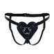 Трусики Серце для страпону з натуральної шкіри Feral Feelings - Hearts Strap-on Belt Black в інтим-бутику EroticToys