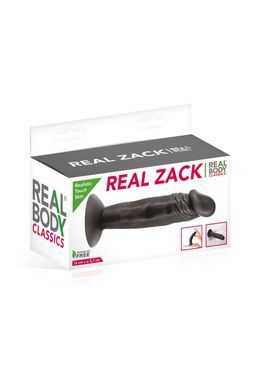 Фалоімітатор із присоскою Real Body &mdash; Real Zack Black, TPE, діаметр 3,7 см &mdash; купити в інтим-бутику EroticToys