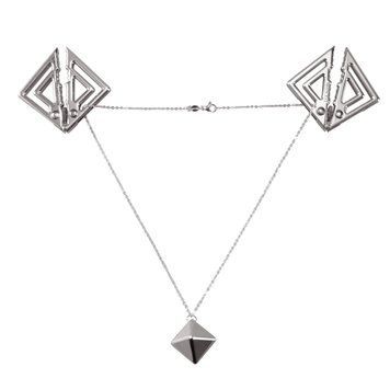 Затискачі для сосків з важкою підвіскою LOCKINK Adjustable Nipple Clamps with Heavy Pendant - Grey &mdash; купити в інтим-бутику EroticToys