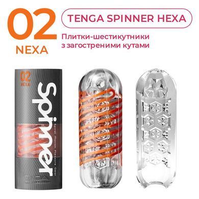 Мастурбатор Tenga Spinner 02 Hexa з пружною стимулювальною спіраллю всередині, стандартна спіраль &mdash; купити в інтим-бутику EroticToys