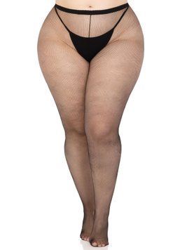 Колготки Leg Avenue Spandex micro net tights, 1X/2X, чорні, у дрібну сітку, середня посадка &mdash; купити в інтим-бутику EroticToys