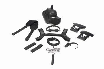 Набір BDSM цуценя Master Series Luxury Pup Arsenal Set - Black &mdash; купити в інтим-бутику EroticToys