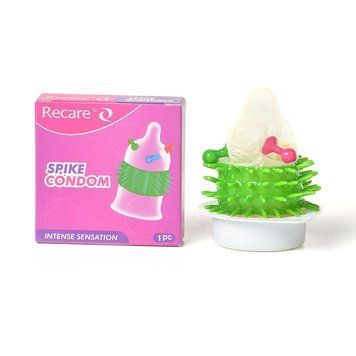 Насадка на член Recare Spike Condom Pink (презерватив з кульками та рядами шипів) &mdash; купити в інтим-бутику EroticToys