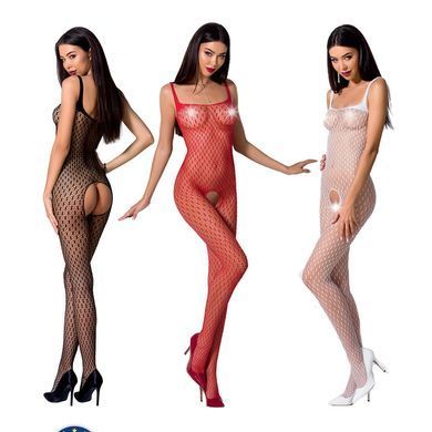 Бодістокінг Passion BS071 black, комбінезон на бретелях &mdash; купити в інтим-бутику EroticToys