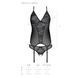 Корсет із пажами, трусики з ажурним декором та відкритим кроком Passion URSULA CORSET XXL/XXXL black в інтим-бутику EroticToys