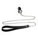 Силіконова анальна пробка Art of Sex Metal Anal Plug with Leash size M з повідцем Black в інтим-бутику EroticToys