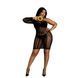 Сукня-бодістокінг Moonlight Plus Model 05 XL-XXXL Black, закрите одне плече та рукав в інтим-бутику EroticToys