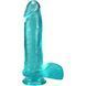 Фалоімітатор Doc Johnson Crystal Jellies - 8 Inch Realistic Cock with Balls- Teal в інтим-бутику EroticToys