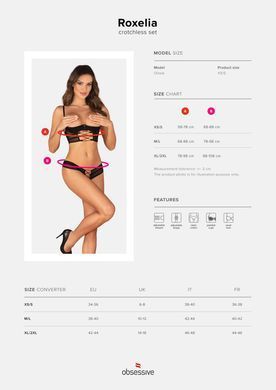 Замовити анонімно: Комплект Obsessive Roxelia 2-pcs crotchless set M/L Комплект Obsessive Roxelia 2-pcs crotchless set M/L — купити в інтим-бутику EroticToys